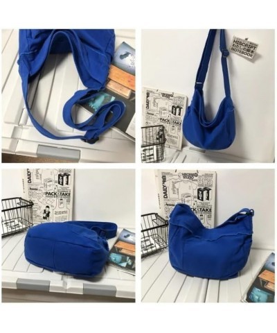 Vintage Women Canvas Handbags Female Shoulder Bags Ladies Tote Soft Top-handle Bag for Women Casual Big Blue $14.21 Totes