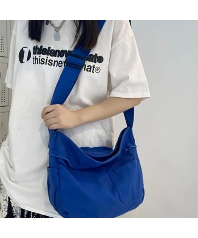 Vintage Women Canvas Handbags Female Shoulder Bags Ladies Tote Soft Top-handle Bag for Women Casual Big Blue $14.21 Totes