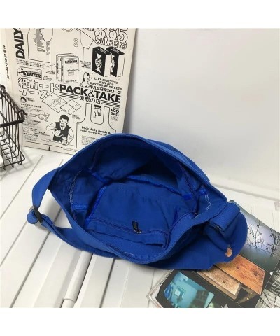 Vintage Women Canvas Handbags Female Shoulder Bags Ladies Tote Soft Top-handle Bag for Women Casual Big Blue $14.21 Totes