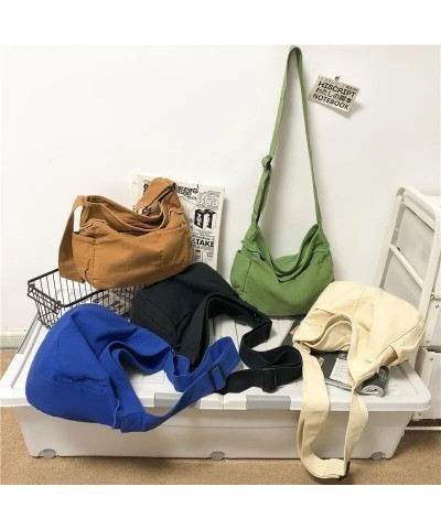 Vintage Women Canvas Handbags Female Shoulder Bags Ladies Tote Soft Top-handle Bag for Women Casual Big Blue $14.21 Totes