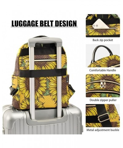 Sunflower Green Leaves Fashion Travel Backpack for Women Multi Pockets Lightweight Purse for Women-M Multicolor Small $19.59 ...