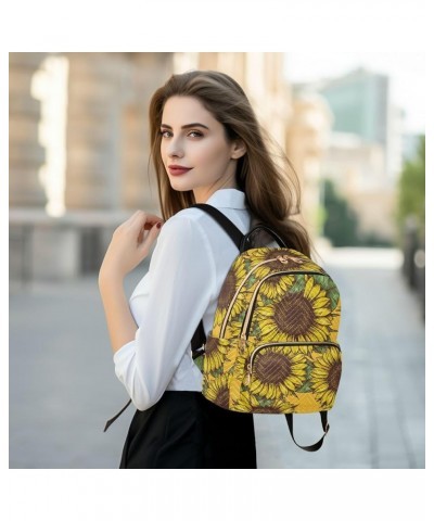 Sunflower Green Leaves Fashion Travel Backpack for Women Multi Pockets Lightweight Purse for Women-M Multicolor Small $19.59 ...