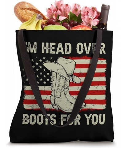 Vintage Old American Flag I'm Head Over Boots For You Tote Bag $13.75 Totes