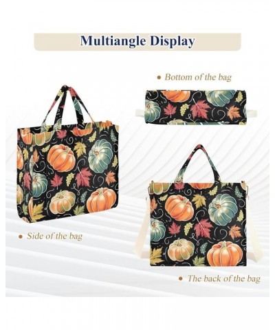 Chalkboard Pumpkin Maple Handbags Women Tote with Inner Zip Pocket, School Bag Tote, Good Gift Choice Chalkboard Pumpkin Mapl...