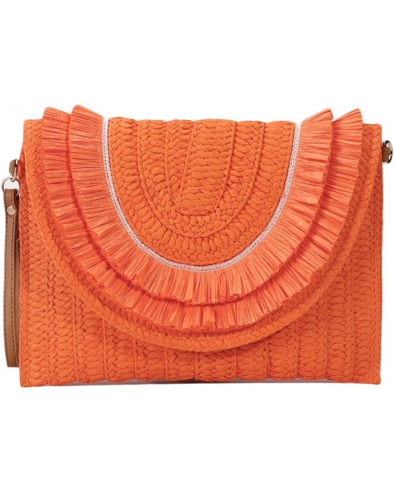 Womens Woven Straw Clutch Bags Crossbody Shoulder Bag Straw Bag Satchel Purses Woven Wallet $29.93 Totes