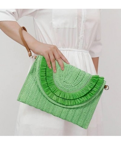 Womens Woven Straw Clutch Bags Crossbody Shoulder Bag Straw Bag Satchel Purses Woven Wallet $29.93 Totes