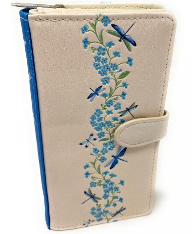 Floral Dragonflies Large Insect Wallet for Women and Teen Girls Vegan Faux Leather Beige 7 $24.29 Wallets