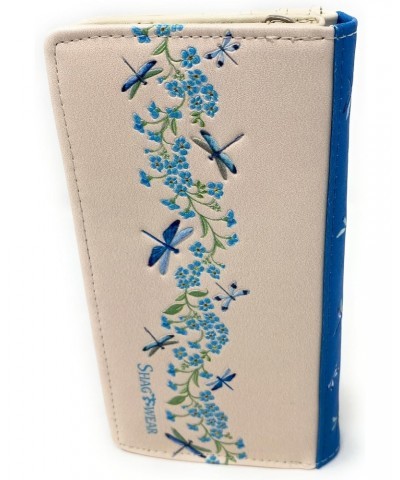 Floral Dragonflies Large Insect Wallet for Women and Teen Girls Vegan Faux Leather Beige 7 $24.29 Wallets