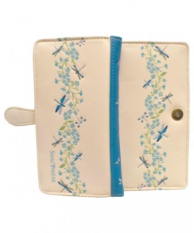 Floral Dragonflies Large Insect Wallet for Women and Teen Girls Vegan Faux Leather Beige 7 $24.29 Wallets