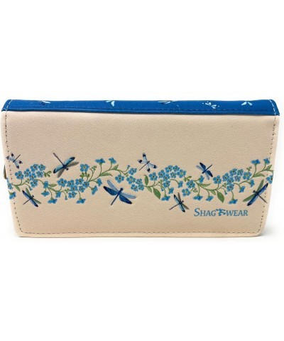 Floral Dragonflies Large Insect Wallet for Women and Teen Girls Vegan Faux Leather Beige 7 $24.29 Wallets