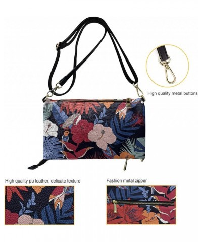 Leather Crossbody Purse for Women Long Over the Shoulder Purses Handbags Purple Butterfly $16.40 Shoulder Bags