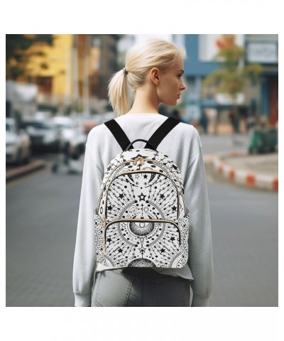 Alchemy Magical Sun Moon Stars Boho Backpack for Women Shoulder Bag Lightweight Mini Backpack Casual Daypack Back Pack for Tr...