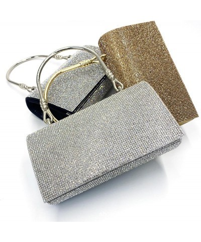 Dinner bag shining full diamond clutch European and American high sense wrist bag underarm bag Silver $26.87 Totes