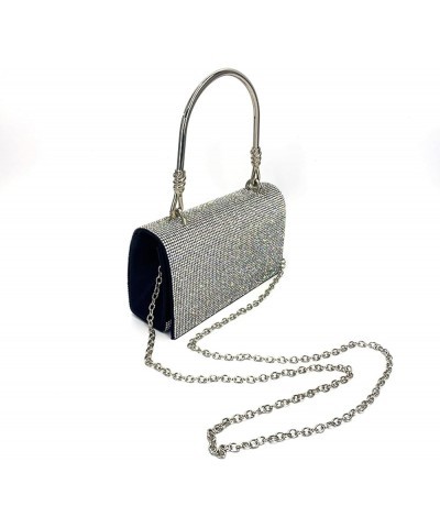 Dinner bag shining full diamond clutch European and American high sense wrist bag underarm bag Silver $26.87 Totes