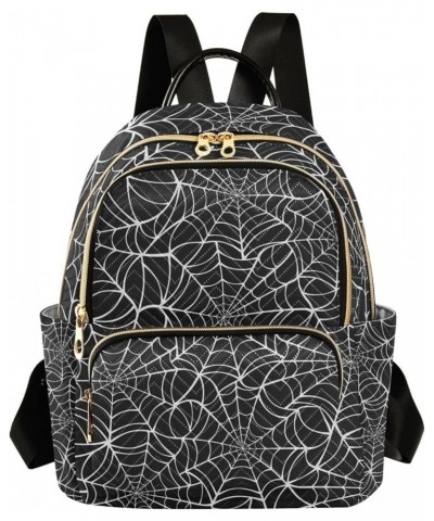 Halloween Women Backpack Black Spider Web Anti-Theft Travel Backpack with Luggage Belt Durable Lightweight Handbag Lady Purse...