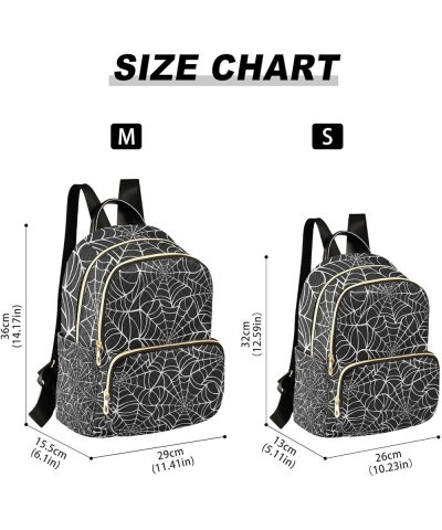 Halloween Women Backpack Black Spider Web Anti-Theft Travel Backpack with Luggage Belt Durable Lightweight Handbag Lady Purse...