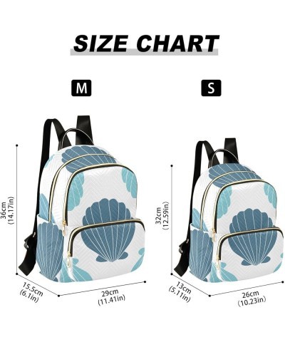 Orange Blue Seashells Women's Backpack Wallet Casual Small Backpack Fashion Women's Travel Bag School Backpack Color142 Mediu...