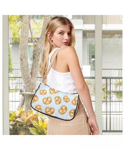 Tacos Restaurant Food Pattern Purses for Women Hobo Tote Bag Women Cute Handbags Printed Small Shoulder Bag Pretzels Cookie F...