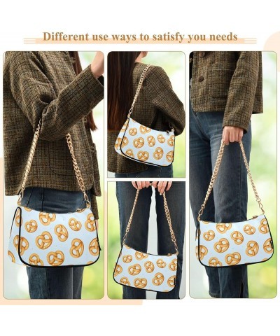 Tacos Restaurant Food Pattern Purses for Women Hobo Tote Bag Women Cute Handbags Printed Small Shoulder Bag Pretzels Cookie F...