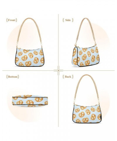 Tacos Restaurant Food Pattern Purses for Women Hobo Tote Bag Women Cute Handbags Printed Small Shoulder Bag Pretzels Cookie F...