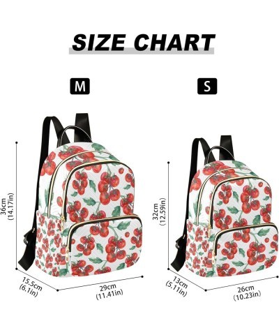 Watercolor Red Tomato Backpack for Women Shoulder Bag Lightweight Mini Backpack Casual Daypack Back Pack Small(11.41'' x 6.1'...