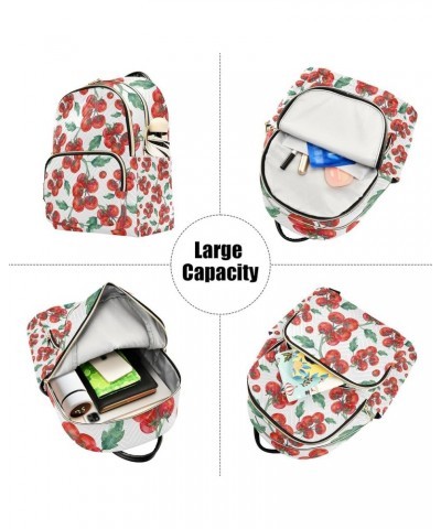 Watercolor Red Tomato Backpack for Women Shoulder Bag Lightweight Mini Backpack Casual Daypack Back Pack Small(11.41'' x 6.1'...