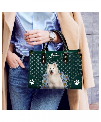 Personalized Samoyed Dog Handbags, Custom Name Dog Leather Bags, Purses, Shoulder Bag, Gift For Dog Mom Dog Lover Style 3 $33...