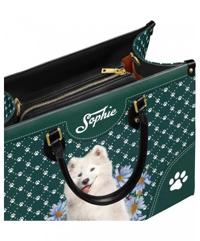 Personalized Samoyed Dog Handbags, Custom Name Dog Leather Bags, Purses, Shoulder Bag, Gift For Dog Mom Dog Lover Style 3 $33...