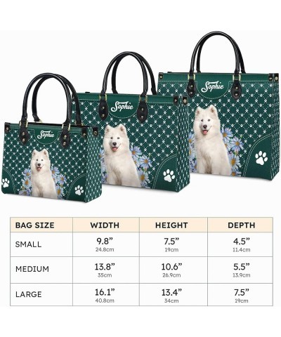 Personalized Samoyed Dog Handbags, Custom Name Dog Leather Bags, Purses, Shoulder Bag, Gift For Dog Mom Dog Lover Style 3 $33...