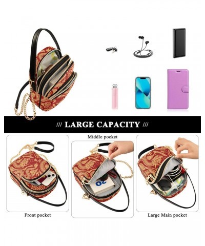 Chinese Dragon Traditional Women's Sling Bags, Fashion Crossbody Handbags Purse with Chain Strap Top handle 5.91×3.15×8.27 In...