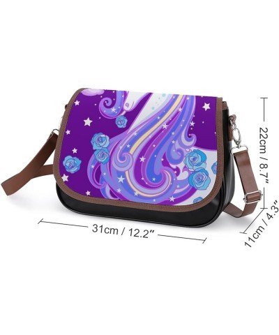 Printed Shoulder Crossbody Bag Leather Hobo Bags Medium Ladies Top Handles Satchels Red Galaxy Nebula Color14 $26.34 Hobo Bags