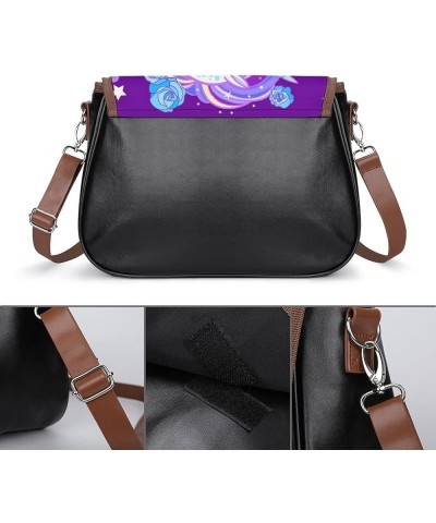 Printed Shoulder Crossbody Bag Leather Hobo Bags Medium Ladies Top Handles Satchels Red Galaxy Nebula Color14 $26.34 Hobo Bags