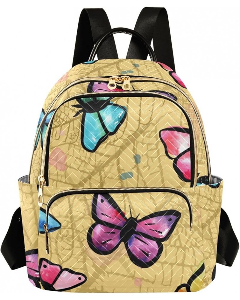 Colorful Butterflies Print Women's Backpack Wallet Casual Small Backpack Fashion Women's Travel Bag School Backpack Color018 ...