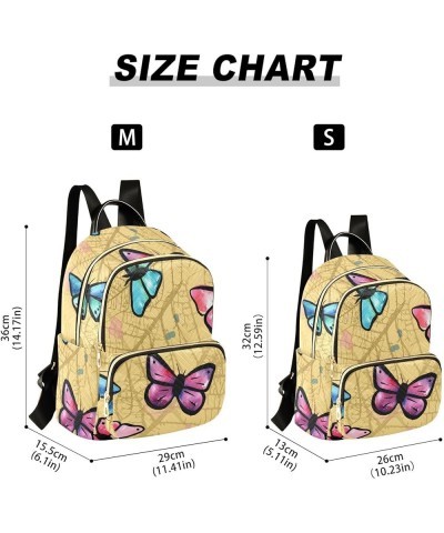 Colorful Butterflies Print Women's Backpack Wallet Casual Small Backpack Fashion Women's Travel Bag School Backpack Color018 ...