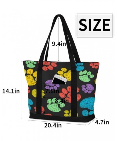 Tote Bag for Women Canvas Shoulder Bag Large Casual Handbag Lightweight Tote Bag with Zipper for Work Travel Shopping Animal ...