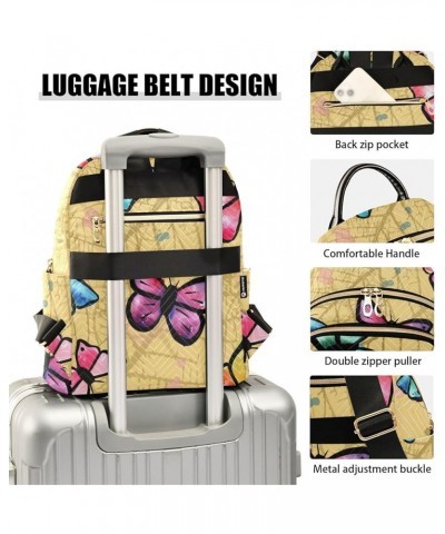 Colorful Butterflies Print Women's Backpack Wallet Casual Small Backpack Fashion Women's Travel Bag School Backpack Color018 ...