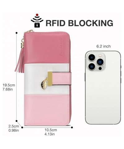 RFID Wallets for Women with Multiple Card Slots and Cellphone Compartment, Womens Wallet (Sunflower) Peach Pink $11.18 Wallets