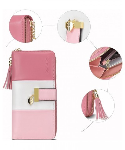 RFID Wallets for Women with Multiple Card Slots and Cellphone Compartment, Womens Wallet (Sunflower) Peach Pink $11.18 Wallets