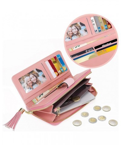 RFID Wallets for Women with Multiple Card Slots and Cellphone Compartment, Womens Wallet (Sunflower) Peach Pink $11.18 Wallets