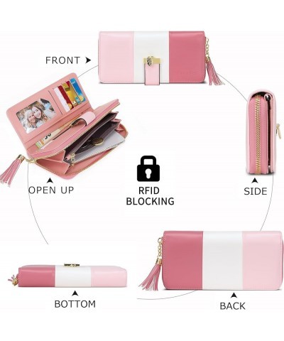 RFID Wallets for Women with Multiple Card Slots and Cellphone Compartment, Womens Wallet (Sunflower) Peach Pink $11.18 Wallets