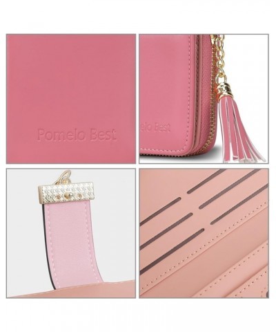 RFID Wallets for Women with Multiple Card Slots and Cellphone Compartment, Womens Wallet (Sunflower) Peach Pink $11.18 Wallets