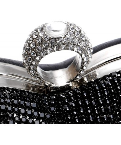 Women Luxury Heart Shape Tassel Evening Clutch Bag Rhinestones Wedding Party Purse Handbag Black $15.41 Evening Bags