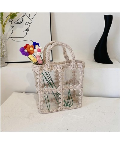 Beach Bag Vintage Clear Knit Bag Hobo Bags Shoulder Bag Women Cute Tote Bag Summer Beach Bag Work Travel Holiday 2024 Khaki $...