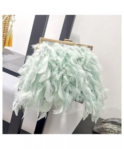 Women Feather Evening Purses and Clutches Exquisite Tassel Pearl Tote Bags for Wedding Banquet Party Pearl(light Green) $16.8...