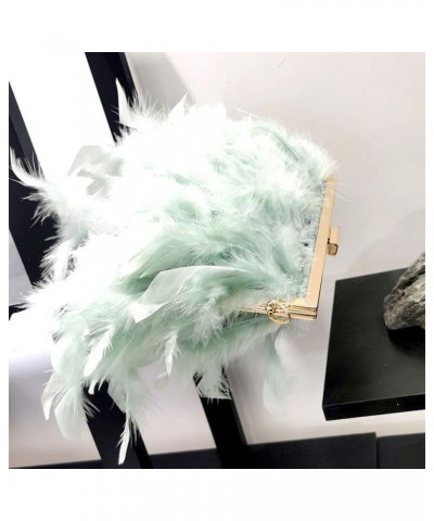 Women Feather Evening Purses and Clutches Exquisite Tassel Pearl Tote Bags for Wedding Banquet Party Pearl(light Green) $16.8...