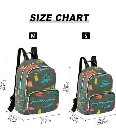 Women Backpack Truck Tank Airplane Doodle Anti-Theft Travel Backpack with Luggage Belt Lightweight Handbag Lady Purse Roomy D...