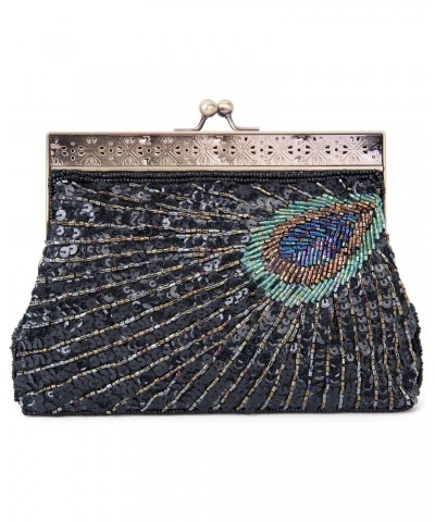 Women's Unique Luxury Sequins Beaded Evening Bag Wedding Bridal Party Prom Clutch Handbag $23.95 Evening Bags