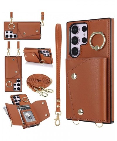 Wallet Case for Samsung Galaxy S23 Ultra/S23 Plus/S23, [Crossbody Strap] Premium PU Leather Purse Card Holder Case Lanyard Cr...