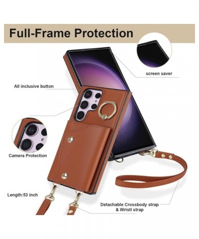 Wallet Case for Samsung Galaxy S23 Ultra/S23 Plus/S23, [Crossbody Strap] Premium PU Leather Purse Card Holder Case Lanyard Cr...