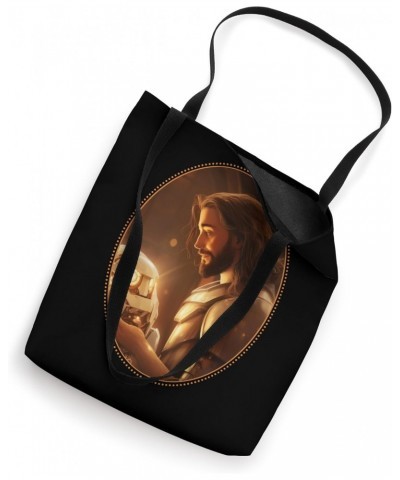 Jesus Snuggling Robot Christian Robots Humor Cute Religious Tote Bag $16.13 Totes